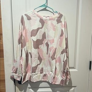 Pink and Cream Camouflage Sweatshirt